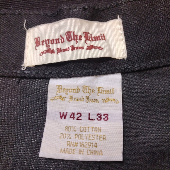 Beyond the Limits Jeans 42x33 Black New Without Tags - Picture 3 of 4